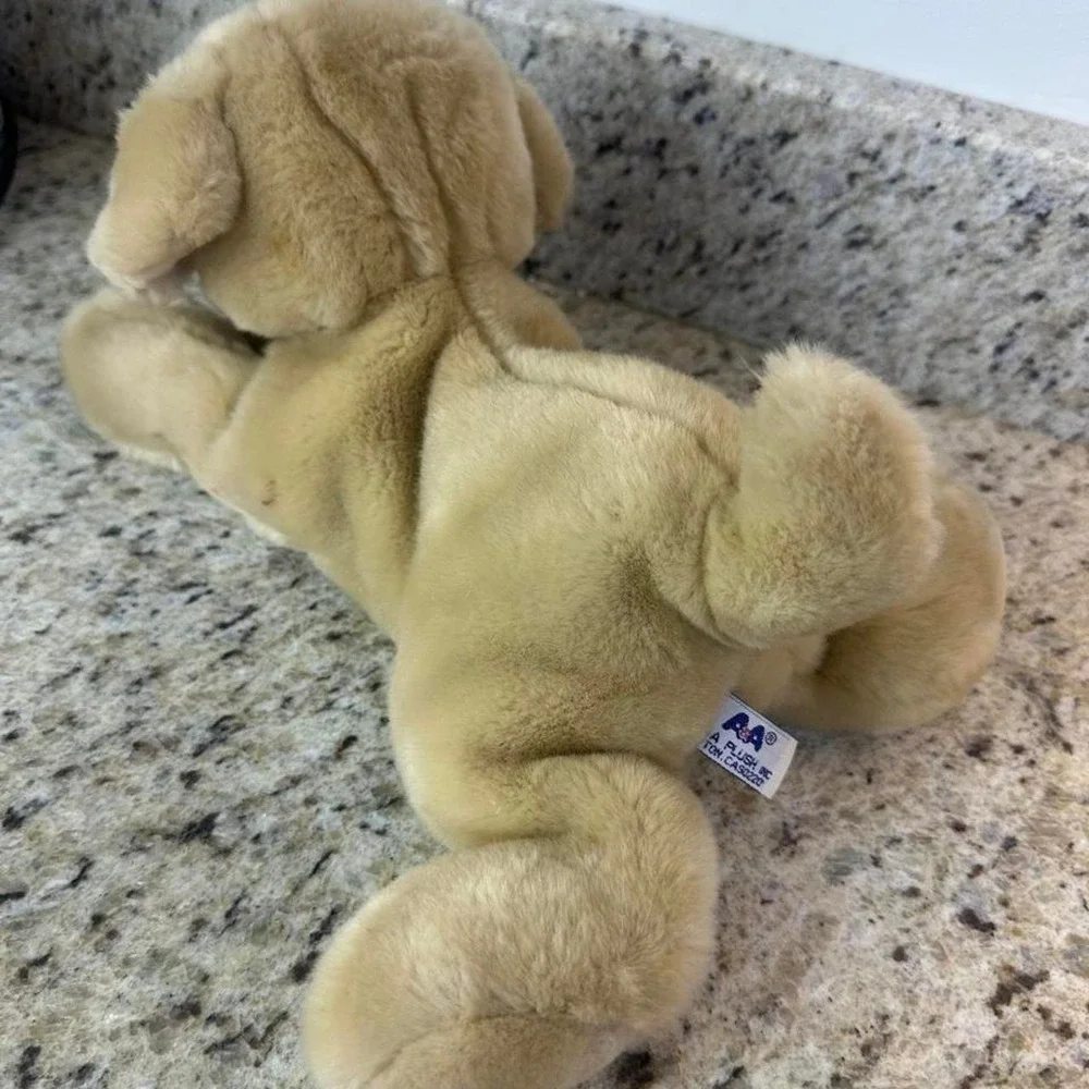 A&A Golden Retriever Puppy Plush Dog Cream Tan Lying Down 13